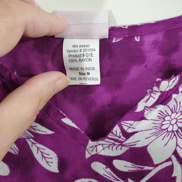 American Sweetheart Women's Sleeveless Purple Flowy Boho Dress Elastic Size M - Picture 5 of 15